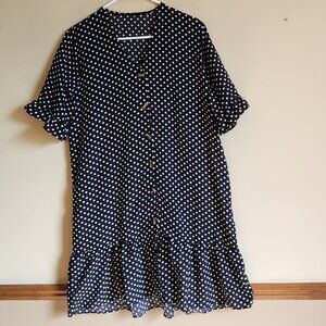 SHEIN - Black & White Polka Dot Dress Size XXL NEW